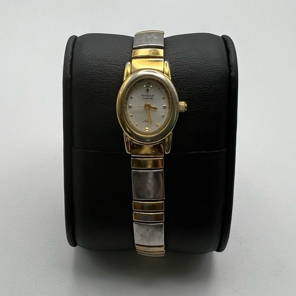 ARMITRON NOW Diamond Vintage Gold and Silver Flexible Bracelet Working - Picture 1 of 7